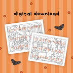 Digital Download | Halloween Coloring | Set of 2