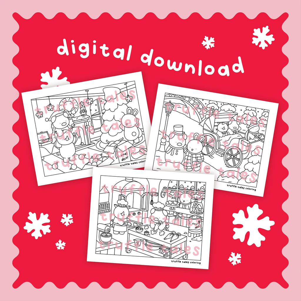 Digital Download | Holiday Coloring | Set of 3